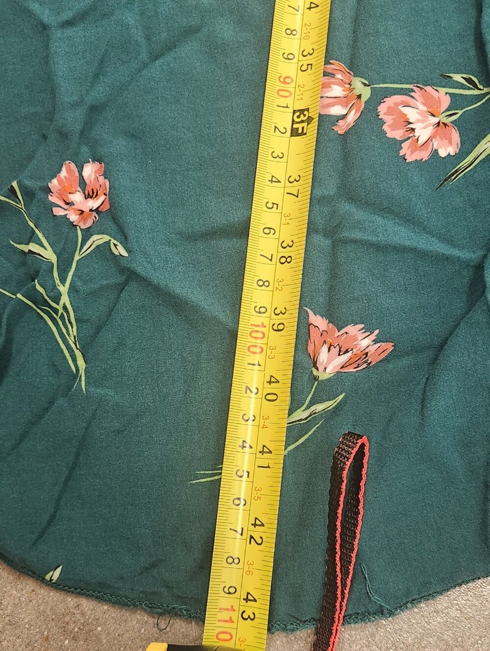 Jaase Teal Floral Boho Maxi Dress Smocked Waist High Low Hem Small - Picture 15 of 16